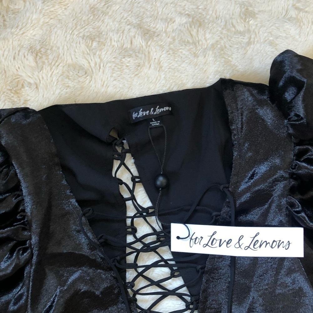 FOR Love & Lemons Prince Lace Up Mini Dress Size Large - Picture 6 of 14
